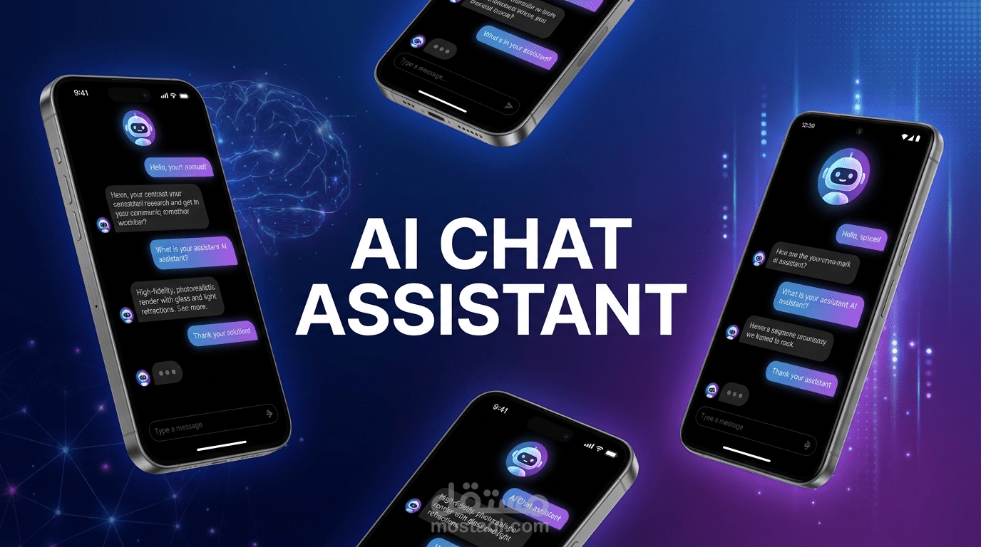 AI Chat Assistant — React Native mobile app screens